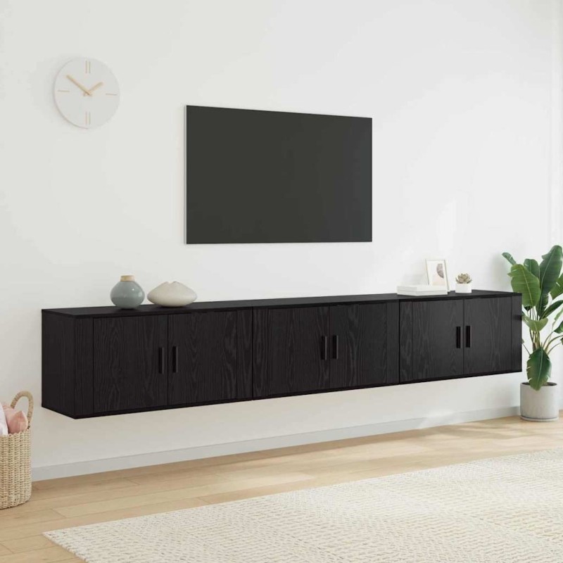 Ensemble de meuble TV mural 3 pcs Chêne noir 80 x 34,5 x 40 cm 623524623524
