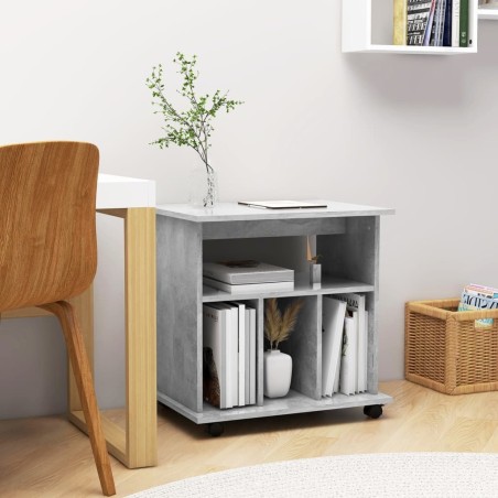 Armoire à roulettes Gris béton 60x45x60 cm Bois d’ingénierie 623531623531