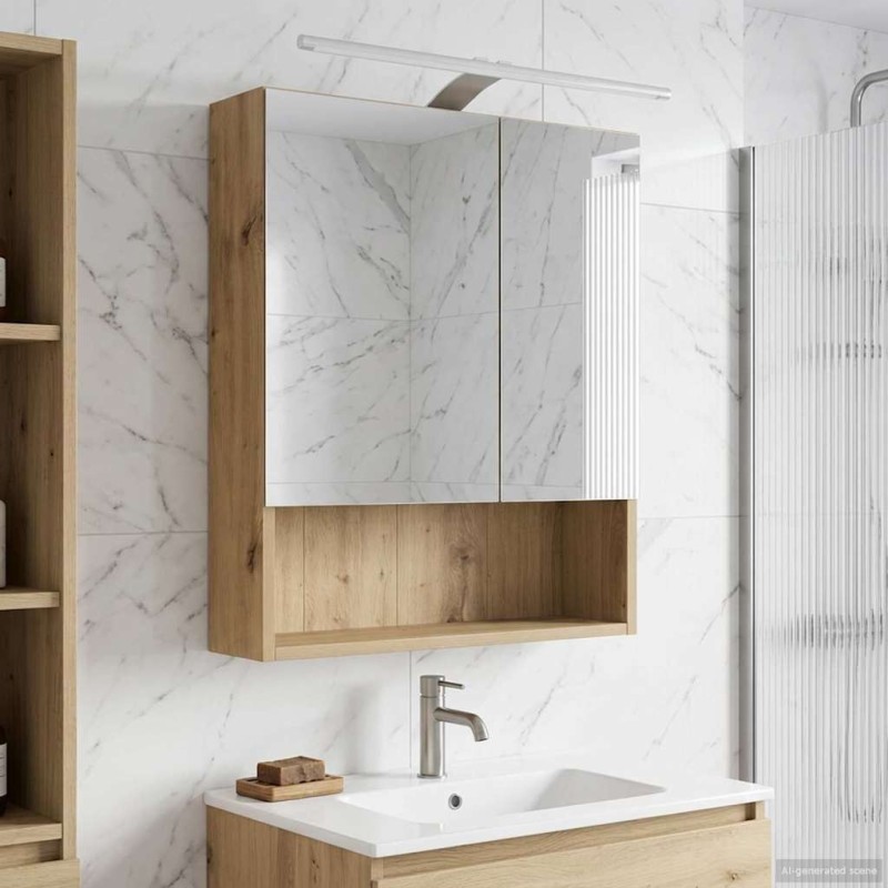 Armoire Miroir de Salle de Bain Chêne artisan 50 x 14,5 x 70 cm 623532623532