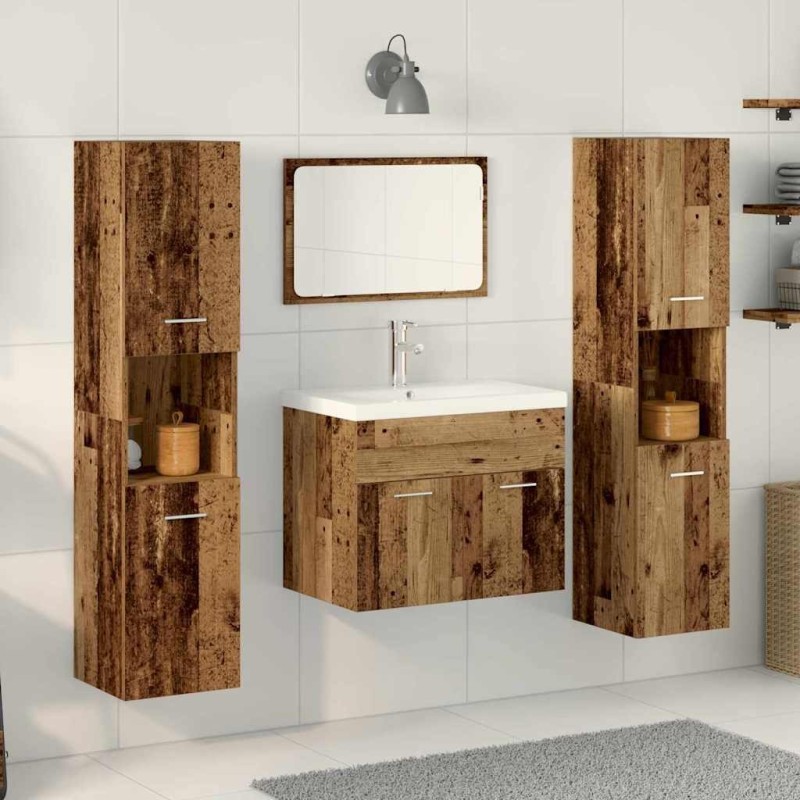 Ensemble de rangement Montage mural 4 pcs Bois d'ingénierie 623533623533