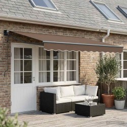 Auvent rétractable Taupe 5 x 3 m Polyester et métal 623537623537