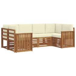 Ensemble de canapé d'angle avec coussin 6 pcs Naturel et Crème 623538623538