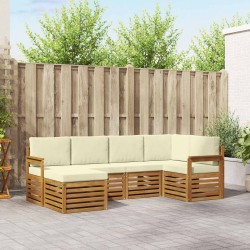 Ensemble de canapé d'angle avec coussin 6 pcs Naturel et Crème 623551623551