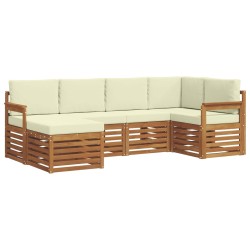 Ensemble de canapé d'angle avec coussin 6 pcs Naturel et Crème 623551623551