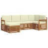 Ensemble de canapé d'angle avec coussin 6 pcs Naturel et Crème 623551623551
