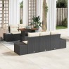 Ensemble de canapé de jardin 6 pc Noir et Crème 623557623557
