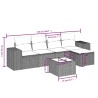 Ensemble de canapé de jardin 6 pcs avec coussins marron résine tressée 623559623559
