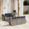 Ensemble de canapé de jardin 6 pcs avec coussins gris résine tressée 623560623560