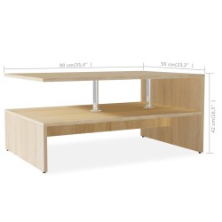 Table basse Bois d'ingénierie 90x59x42 cm Chêne 623562623562