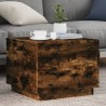 Table basse avec lumières LED chêne fumé 50x50x40 cm 623563623563