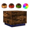 Table basse avec lumières LED chêne fumé 50x50x40 cm 623563623563