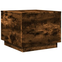 Table basse avec lumières LED chêne fumé 50x50x40 cm 623563623563