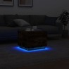 Table basse avec lumières LED chêne fumé 50x50x40 cm 623563623563