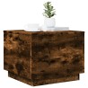 Table basse avec lumières LED chêne fumé 50x50x40 cm 623563623563
