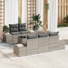 Ensemble de canapé de jardin 6 pcs Gris clair polyrotin 623565623565