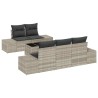 Ensemble de canapé de jardin 6 pcs Gris clair polyrotin 623565623565