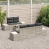 Ensemble de canapé de jardin 6 pcs Gris clair polyrotin 623565623565