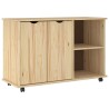 Cabinet roulant Marron 100 x 39 x 65,5 cm Bois de Pin Massif 623569623569