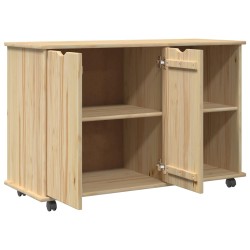 Cabinet roulant Marron 100 x 39 x 65,5 cm Bois de Pin Massif 623569623569