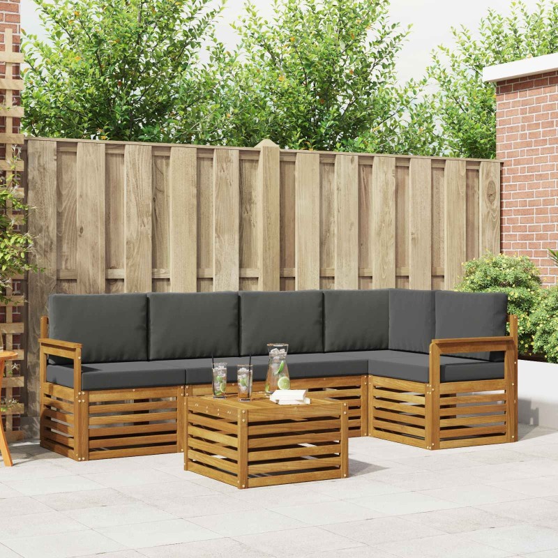 Ensemble de canapé d'angle 6 pcs Naturel et Anthracite 623570623570
