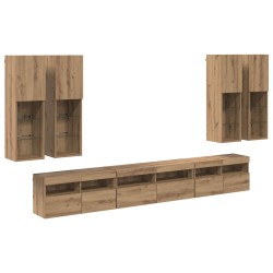 Ensemble de meuble TV mural 7 pcs Chêne artisanal 623571623571