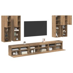 Ensemble de meuble TV mural 7 pcs Chêne artisanal 623571623571