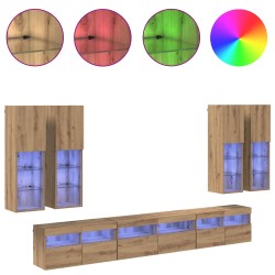 Ensemble de meuble TV mural 7 pcs Chêne artisanal 623571623571