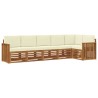 Ensemble de canapé d'angle avec coussin 6 pcs Naturel et Crème 623575623575