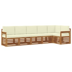 Ensemble de canapé d'angle avec coussin 6 pcs Naturel et Crème 623578623578