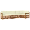 Ensemble de canapé d'angle avec coussin 6 pcs Naturel et Crème 623578623578