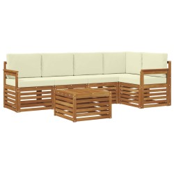 Ensemble de canapé d'angle avec coussin 6 pcs Naturel et Crème 623579623579