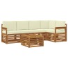 Ensemble de canapé d'angle avec coussin 6 pcs Naturel et Crème 623579623579