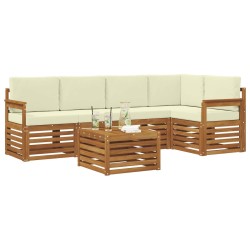 Ensemble de canapé d'angle avec coussin 6 pcs Naturel et Crème 623579623579