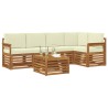 Ensemble de canapé d'angle avec coussin 6 pcs Naturel et Crème 623579623579