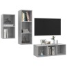 Ensemble de meuble TV 3 pcs Gris béton Bois d'ingénierie 623582623582