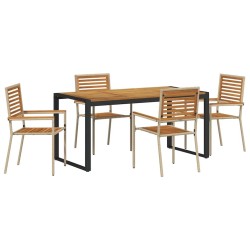 Ensemble de salle à manger pour jardin 5 pcs Beige et Marron 623585623585