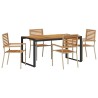 Ensemble de salle à manger pour jardin 5 pcs Beige et Marron 623585623585