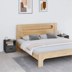 Tables de chevet 2 pcs Gris 40x34x45 cm Bois de pin massif 623586623586
