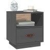 Tables de chevet 2 pcs Gris 40x34x45 cm Bois de pin massif 623586623586
