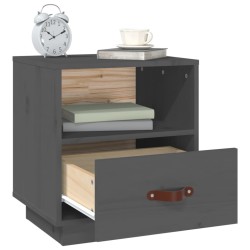 Tables de chevet 2 pcs Gris 40x34x45 cm Bois de pin massif 623586623586