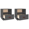 Tables de chevet 2 pcs Gris 40x34x45 cm Bois de pin massif 623586623586
