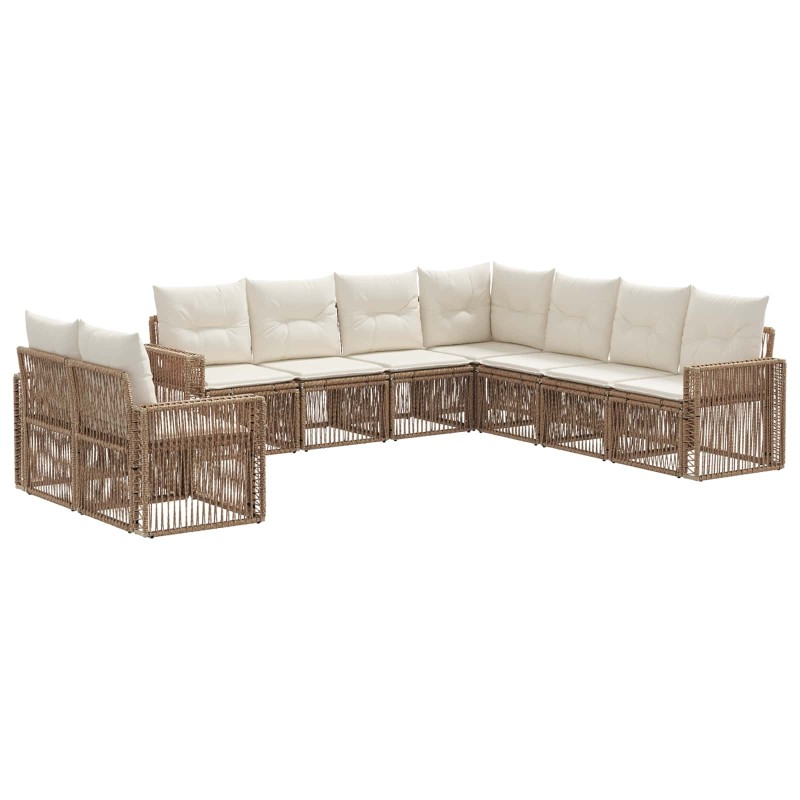 Ensemble de canapé de jardin 9 pcs Beige et blanc crème 623592623592