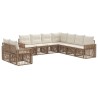 Ensemble de canapé de jardin 9 pcs Beige et blanc crème 623592623592