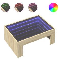 Table basse avec LED infini chêne sonoma 70x50x30 cm 623595623595