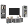 Ensemble de meuble TV 3 pcs Gris béton Bois d'ingénierie 623596623596