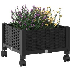 Jardinière avec Roues Noir 40 x 40 x 29 cm PP 623598623598