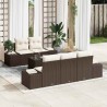 Ensemble de canapé de jardin avec coussin Marron polyrotin 623599623599