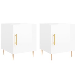 Tables de chevet 2 pcs blanc brillant 40x40x50 cm 623600623600