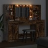 Ensemble de table de maquillage avec LED 3 pcs Chêne fumé 623601623601