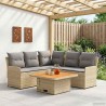 Ensembles de meubles 4 pcs Beige et Gris clair Rotin PE 623604623604